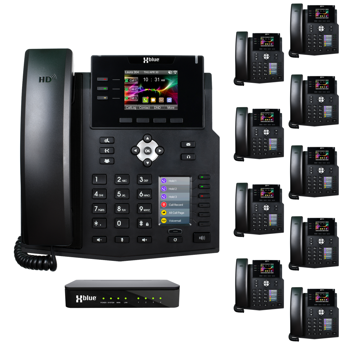 QB1 System w/ 10 IP9g Phones for use w/ XBLUE Lines