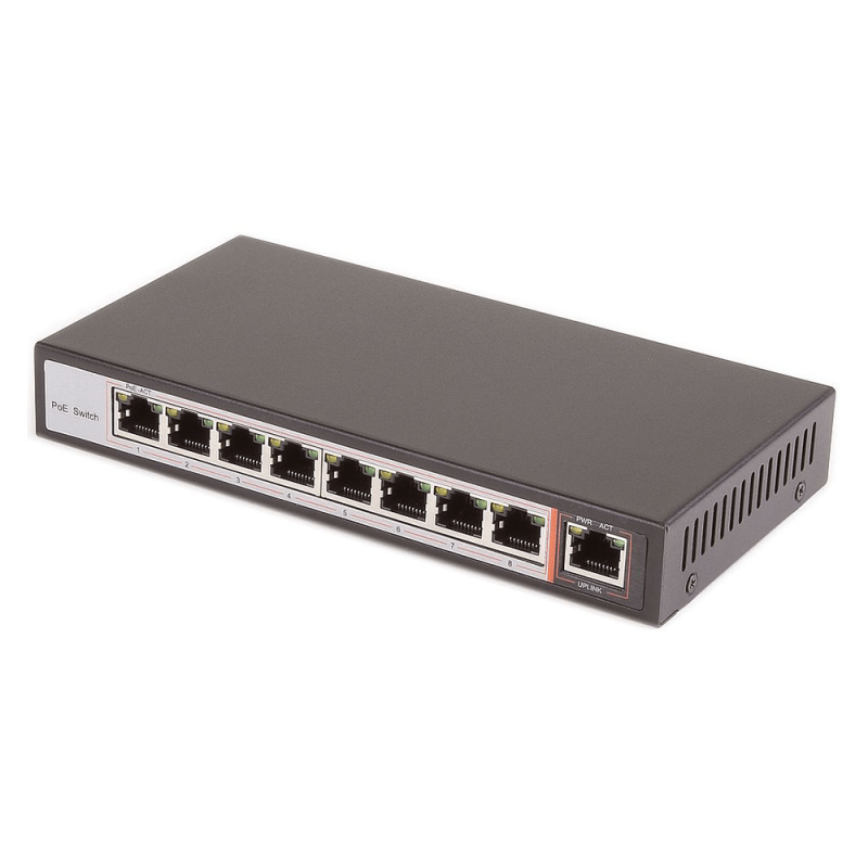 8 Port PoE Switch + 1 Uplink Port
