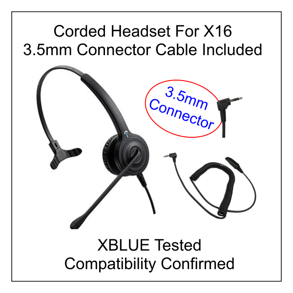 Headset for X16 Phone w/ 3.5mm Connector