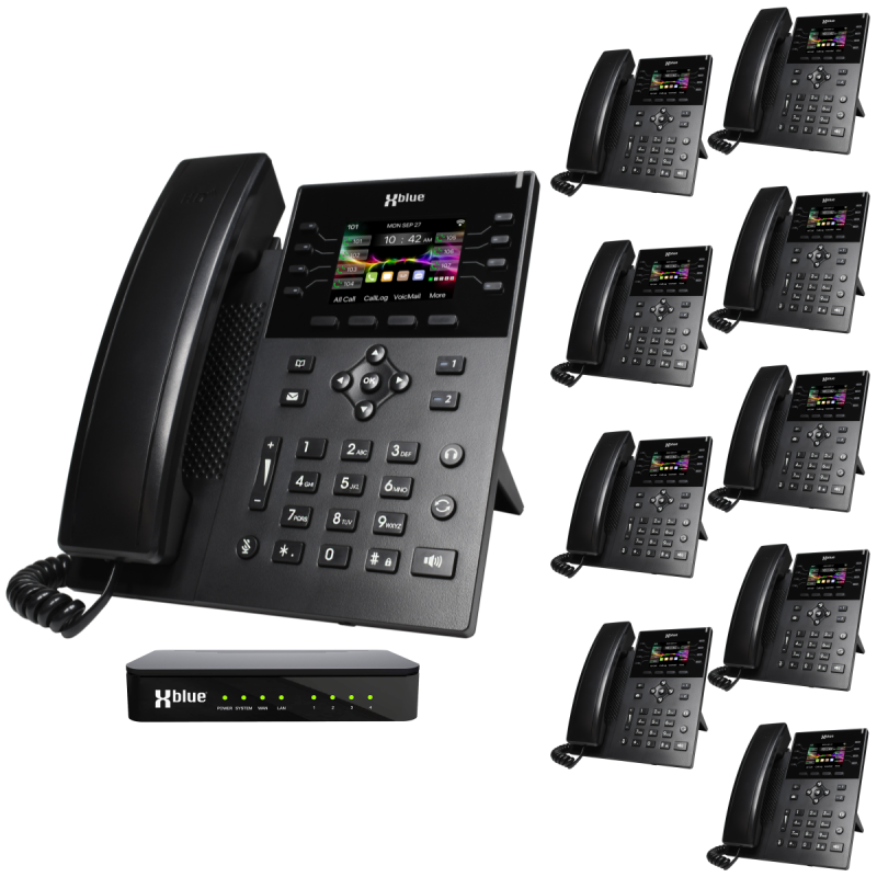 QB1 System w/ 10 IP8g Phones for use w/ XBLUE Lines