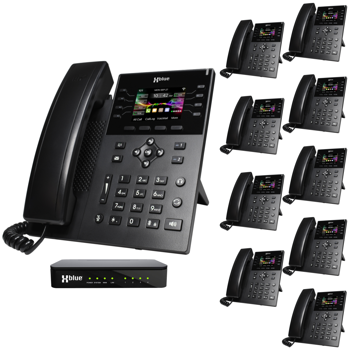 QB1 System w/ 10 IP8g Phones for use w/ XBLUE Lines
