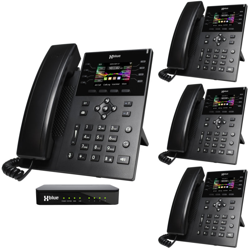 QB1 System w/ 4 IP8g Phones for use w/ XBLUE Lines