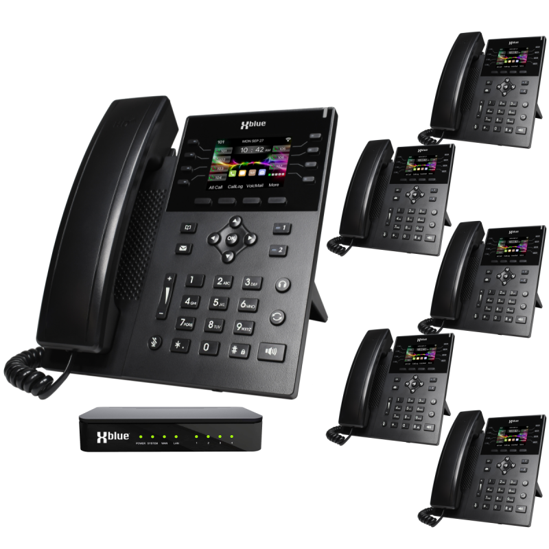 QB1 System w/ 6 IP8g Phones for use w/ XBLUE Lines
