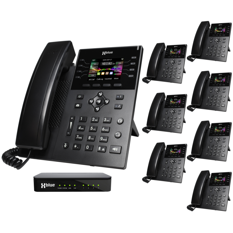 QB1 System w/ 8 IP8g Phones for use w/ XBLUE Lines
