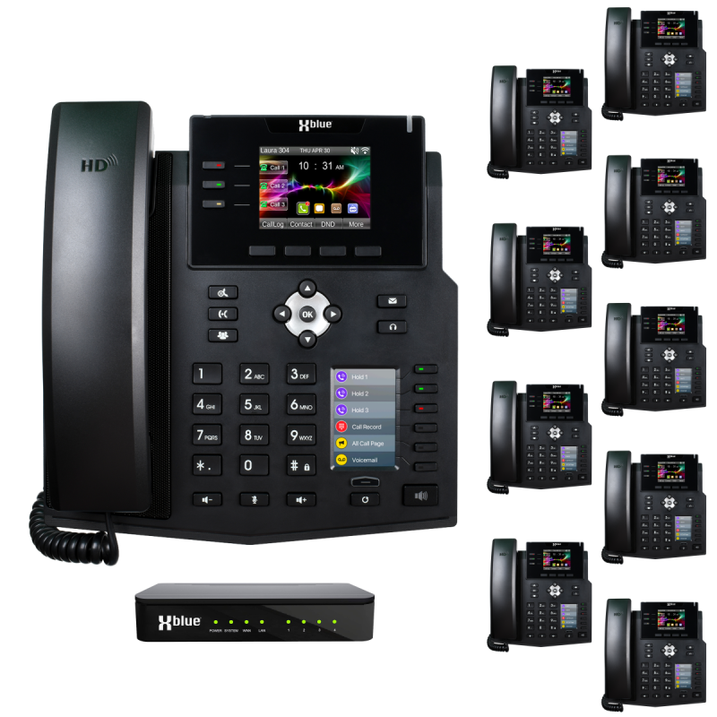 QB1 System w/ 10 IP9g Phones for use w/ XBLUE Lines
