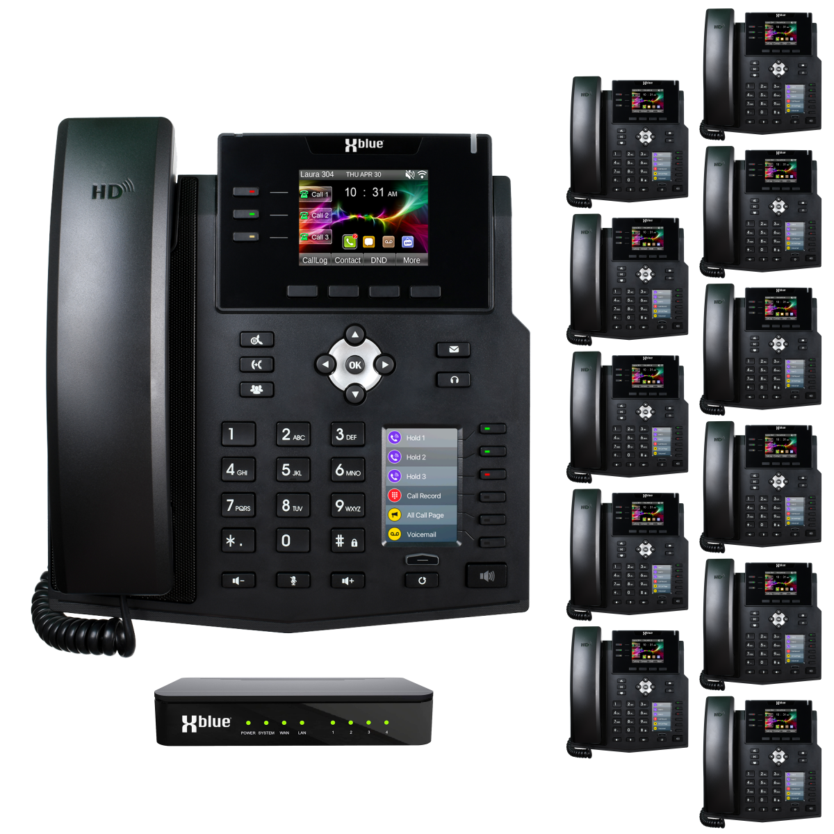 QB1 System w/ 12 IP9g Phones for use w/ XBLUE Lines