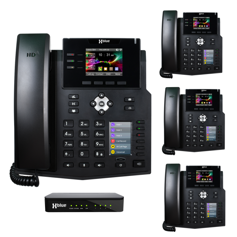 QB1 System w/ 4 IP9g Phones for use w/ XBLUE Lines