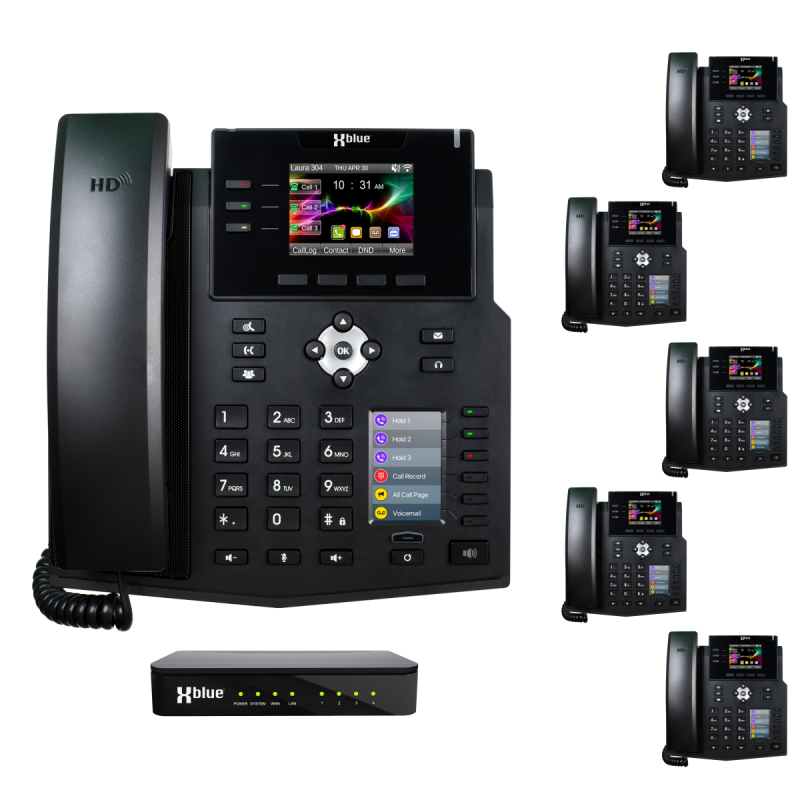 QB1 System w/ 6 IP9g Phones for use w/ XBLUE Lines