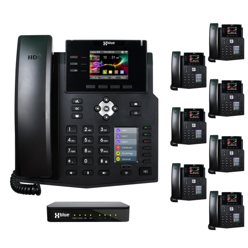 QB1 System w/ 8 IP9g Phones for use w/ XBLUE Lines