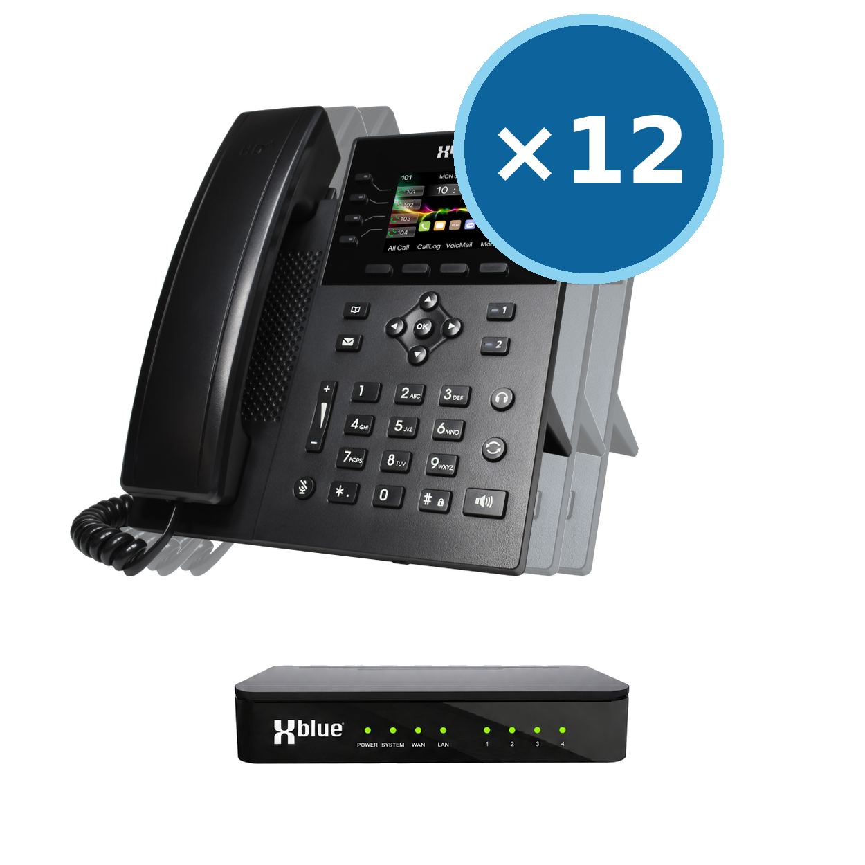 QB1 System w/ 12 IP8g Phones for use w/ XBLUE Lines