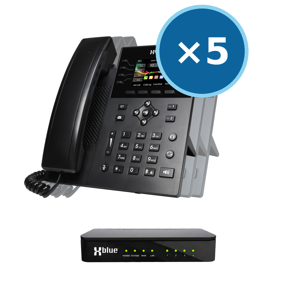 QB1 System w/ 5 IP8g Phones