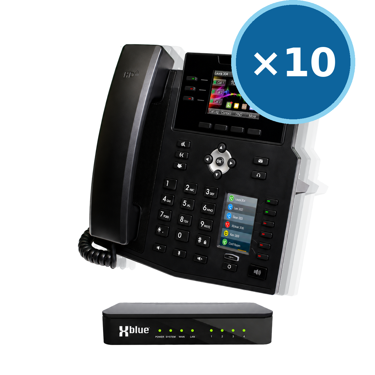 QB1 System w/ 10 IP9g Phones for use w/ XBLUE Lines