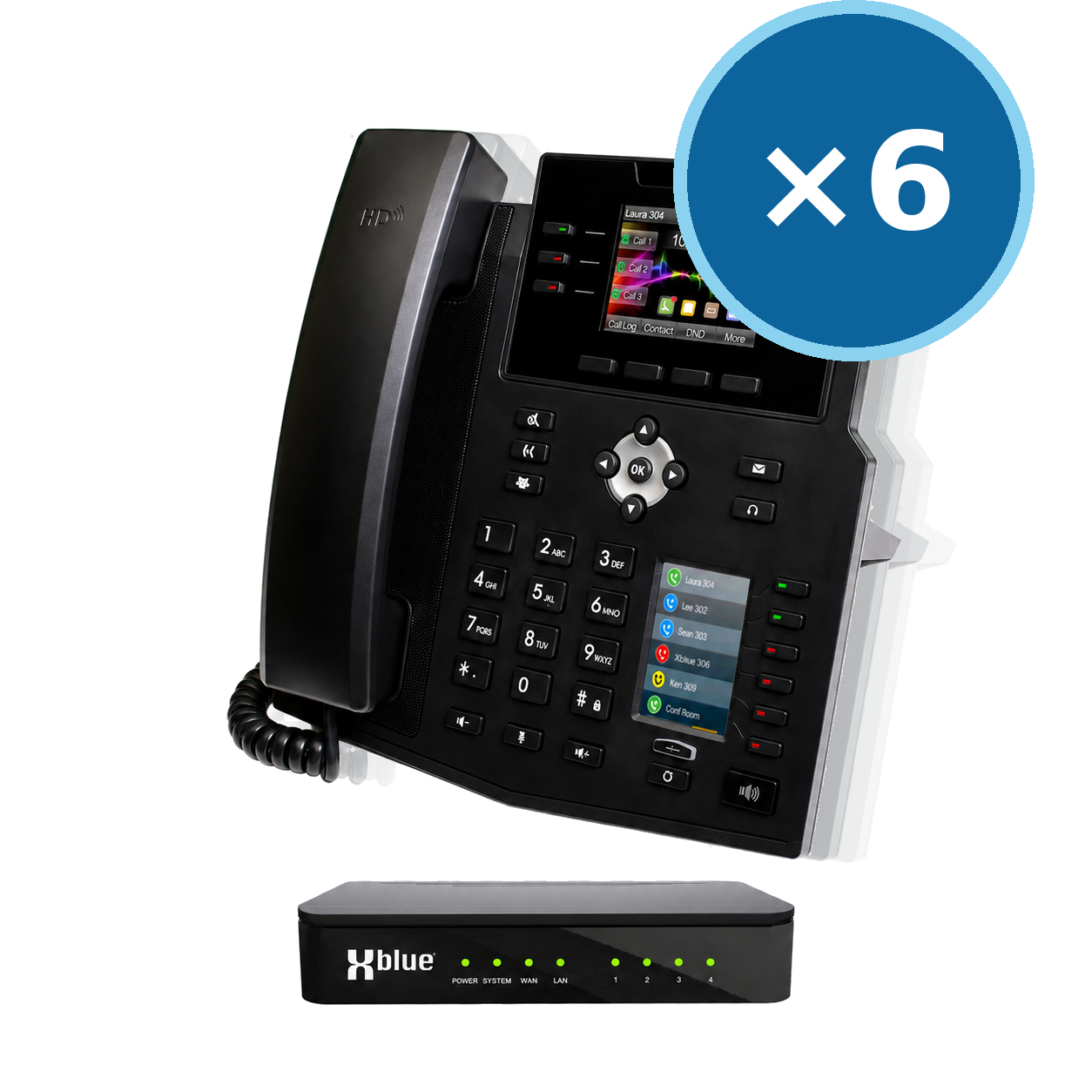 QB1 System w/ 6 IP9g Phones for use w/ XBLUE Lines