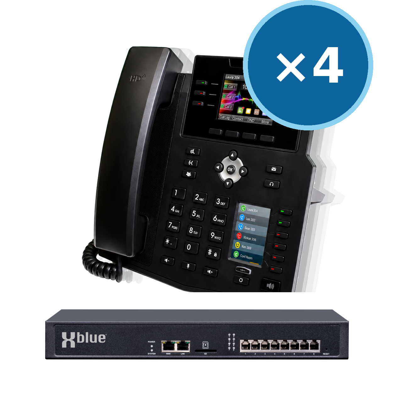 QB2 Business Phone System w/ 4 IP9g Phones & 3 Months Free Line Service
